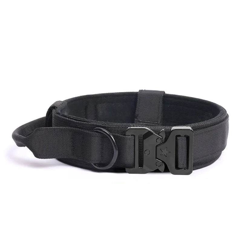 Tactical Dog Collar with Handle Heavy Duty Nylon Collar for Medium Large Dogs Adjustable Camo Pet Collar with Metal Buckle