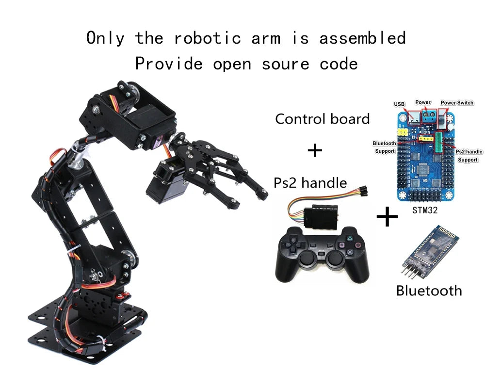 Robotic Arm Kit 6 Dof Programming Robotic Arm DIY kit for Arduino Raspberry Pi Robot For UNO/ESP32 Open Source Code and Tutorial