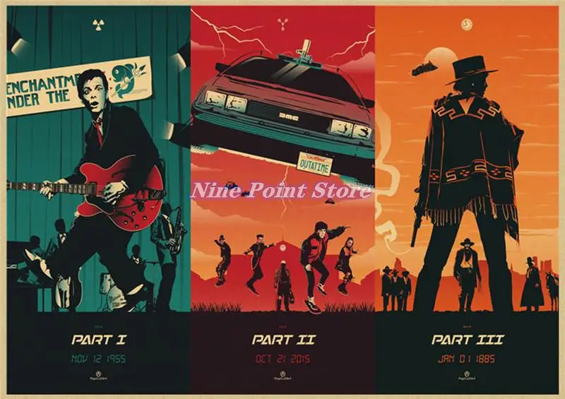 Back to The Future Retro Kraft Poster Decorative DIY Wall Canvas Sticker Home Bar Art Posters Decor