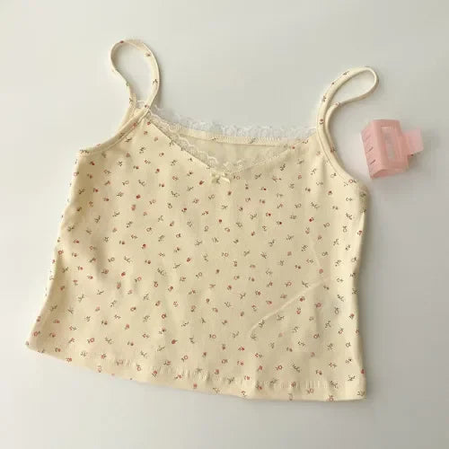 Camisole women's tops Summer short tops 2021 new Vintage lace slim warm joker ladies bottoming cute tops for women Camis