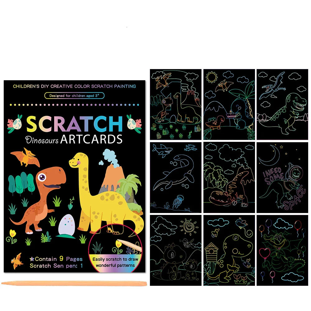 10Pcs Magic Scratch Off Art Craft Supplies Kits for Kids Girls Boys Party Game Christmas Birthday Gift