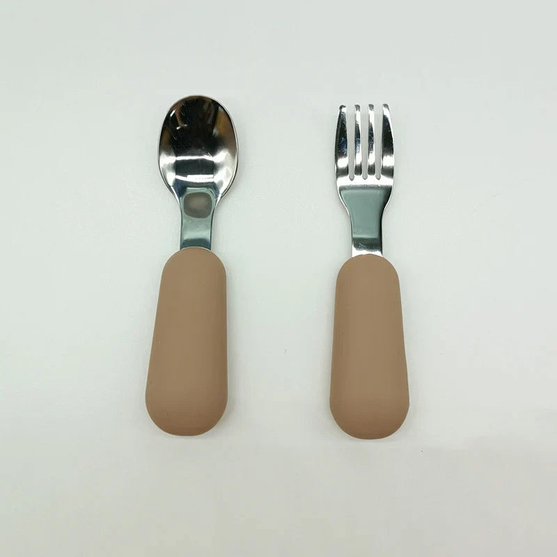 EtherealBe Stainless Steel Baby Utensils Set - Colorful & Safe