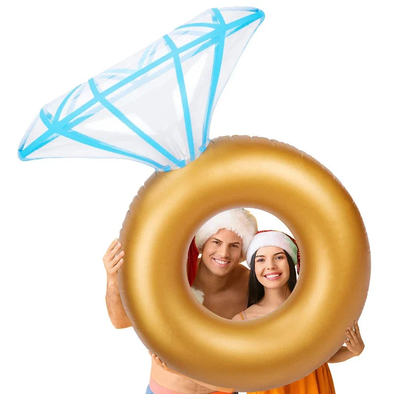 Inflatable Floating Swimming Pool float Diamond Swim ring Pool Mat Floats Tube for Valentine or Wedding Bachelorette Party