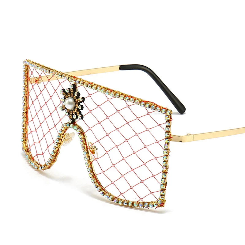 Luxury Diamonds Steampunk Sun Glasses Women Men Oversized Rhinestone Spectacles DIY Trends Personality Eyewear De Sol Oculos