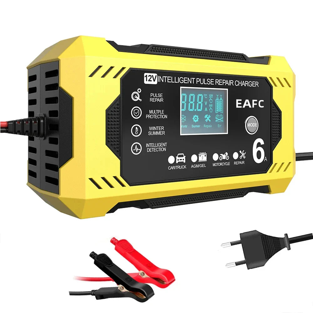 12-24V 6/8A Full Automatic Battery charger, Digital LCD Display Car Chargers Power Repair Chargers, Wet Dry Lead Acid.