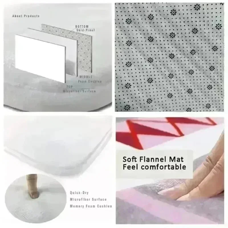 Minimalist Geometric Large Carpet, Anti-slip Floor Rug ,with Gray Splicing Pattern, for Living Room, Bedroom Unique Decoration.
