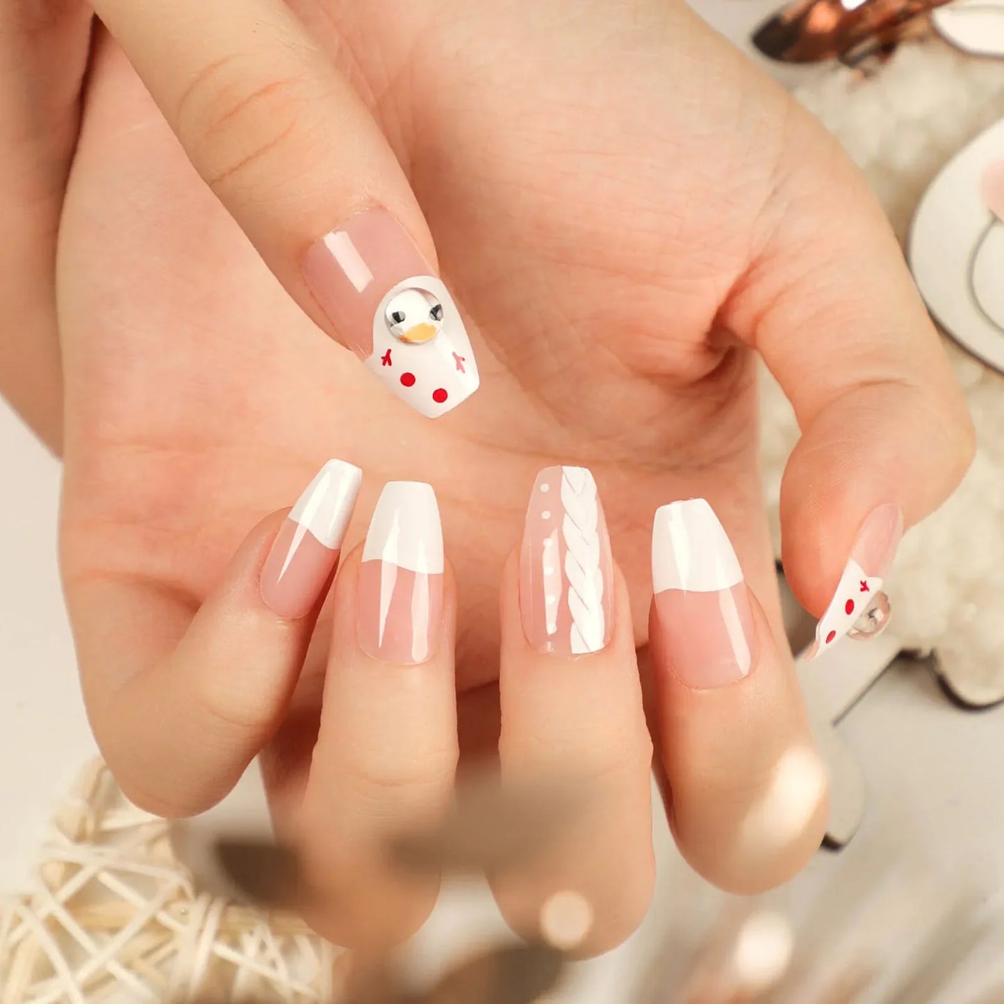Christmas Pattern Press-on Nails Ultra-flexible Long Lasting Fake Nails for Nail Decoration Nail Art