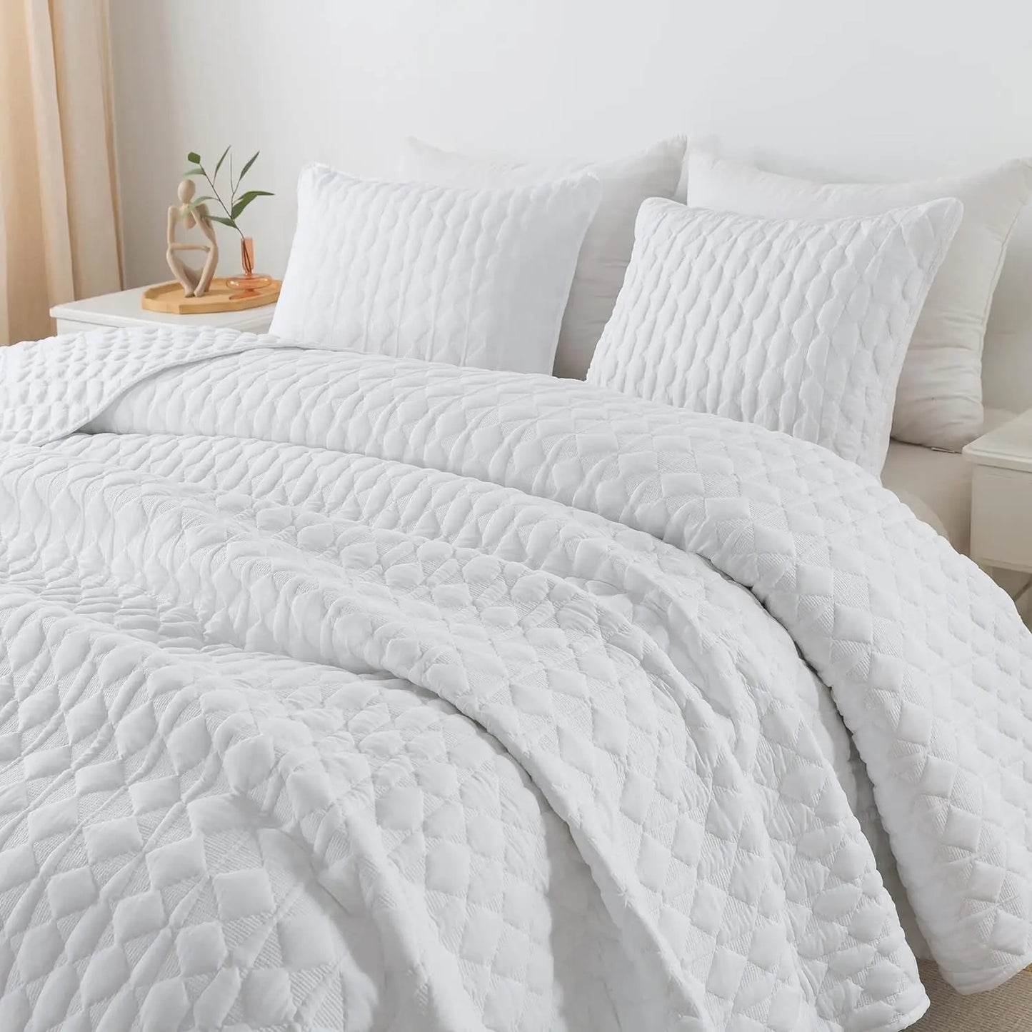 Quilt Bedding Sets with 2 Pillow Shams, Lightweight Soft Bedspread Coverlet, Quilted Blanket Thin Comforter Bed Cover,3 Pieces,