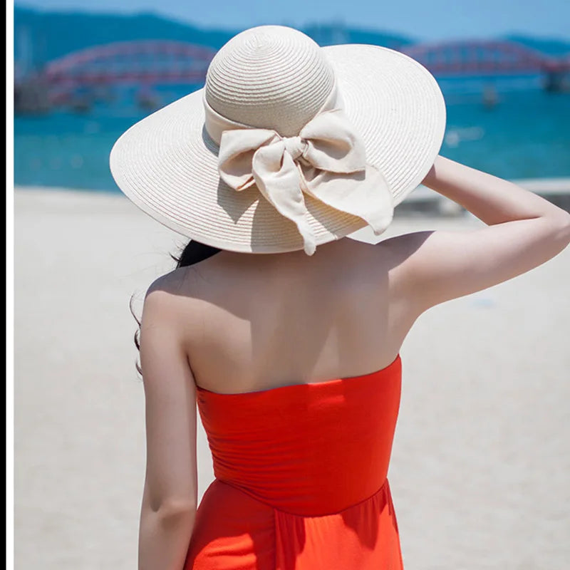 MAXSITI U Summer Straw Hats Bowknot Steamer Breathable Sun Hat Women Holiday Beach Hat Sun Protection Cap Visor Hat sombreros
