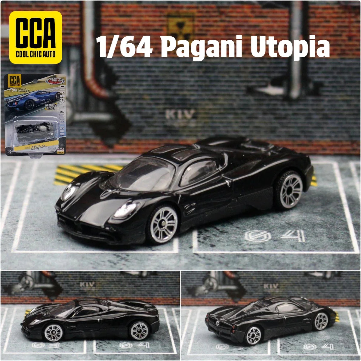 CCA 1/64 Series Pagani Utopia Toy Car Model Diecast Alloy Vehicle Miniature Free Wheels Collection Gift for Children Boys Kid