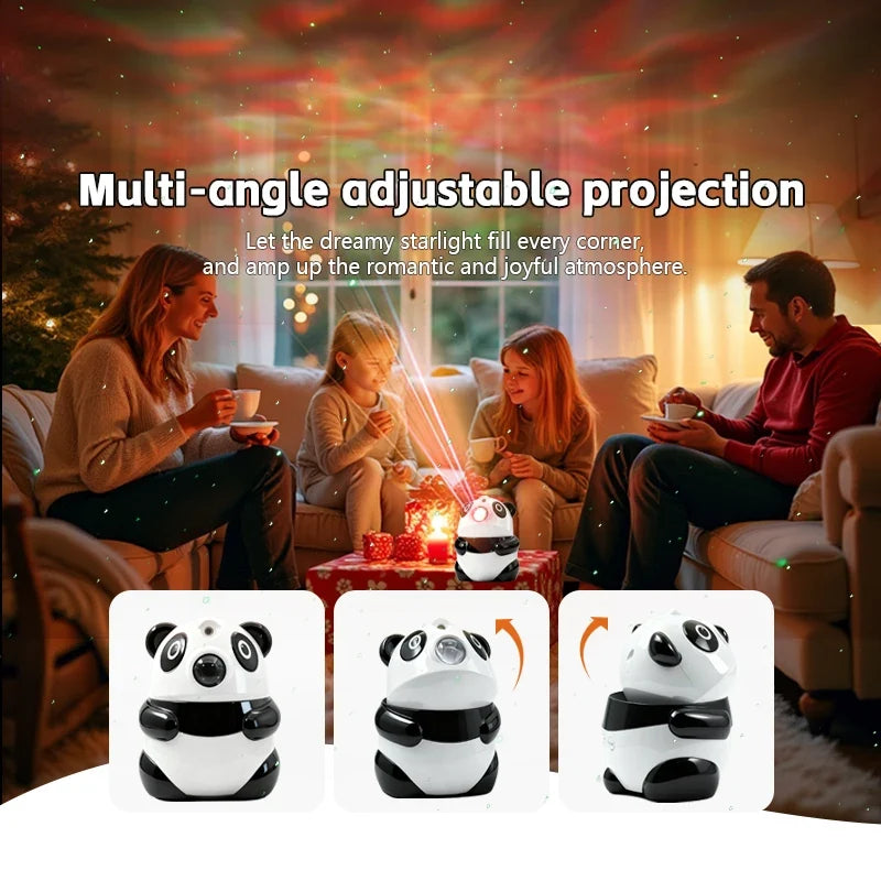 Starry Sky Panda Nebula Projector Built-in BT Speaker, 15 Color Modes Galaxy Light with Remote for Bedroom Gaming Room Party