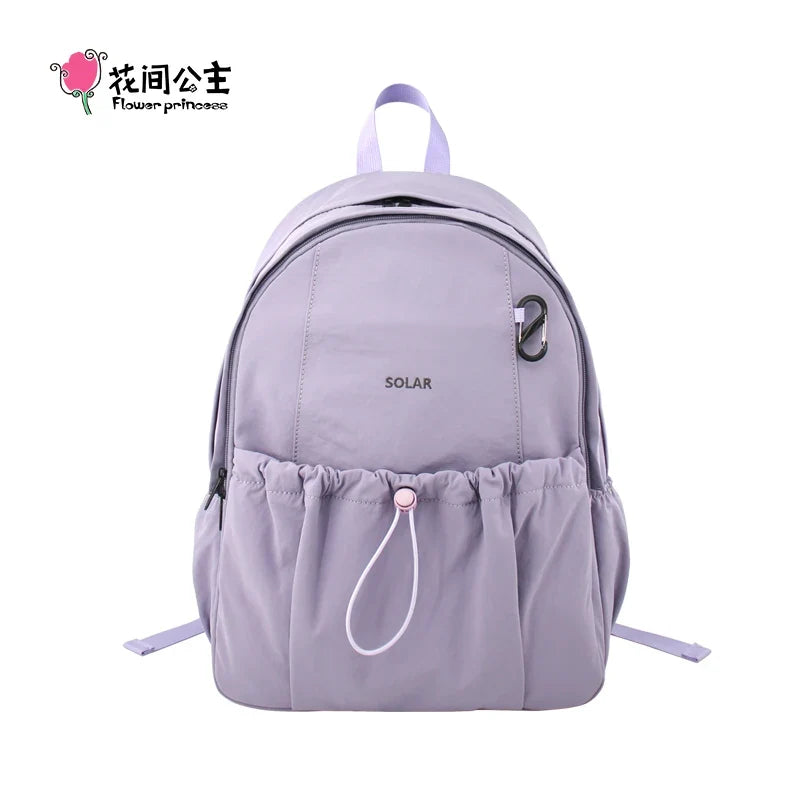 Flower Princess Solar 2025 New Original Women's Backpacks Commuting Travel School Simple Backpack Female Bag for Woman Back Pack
