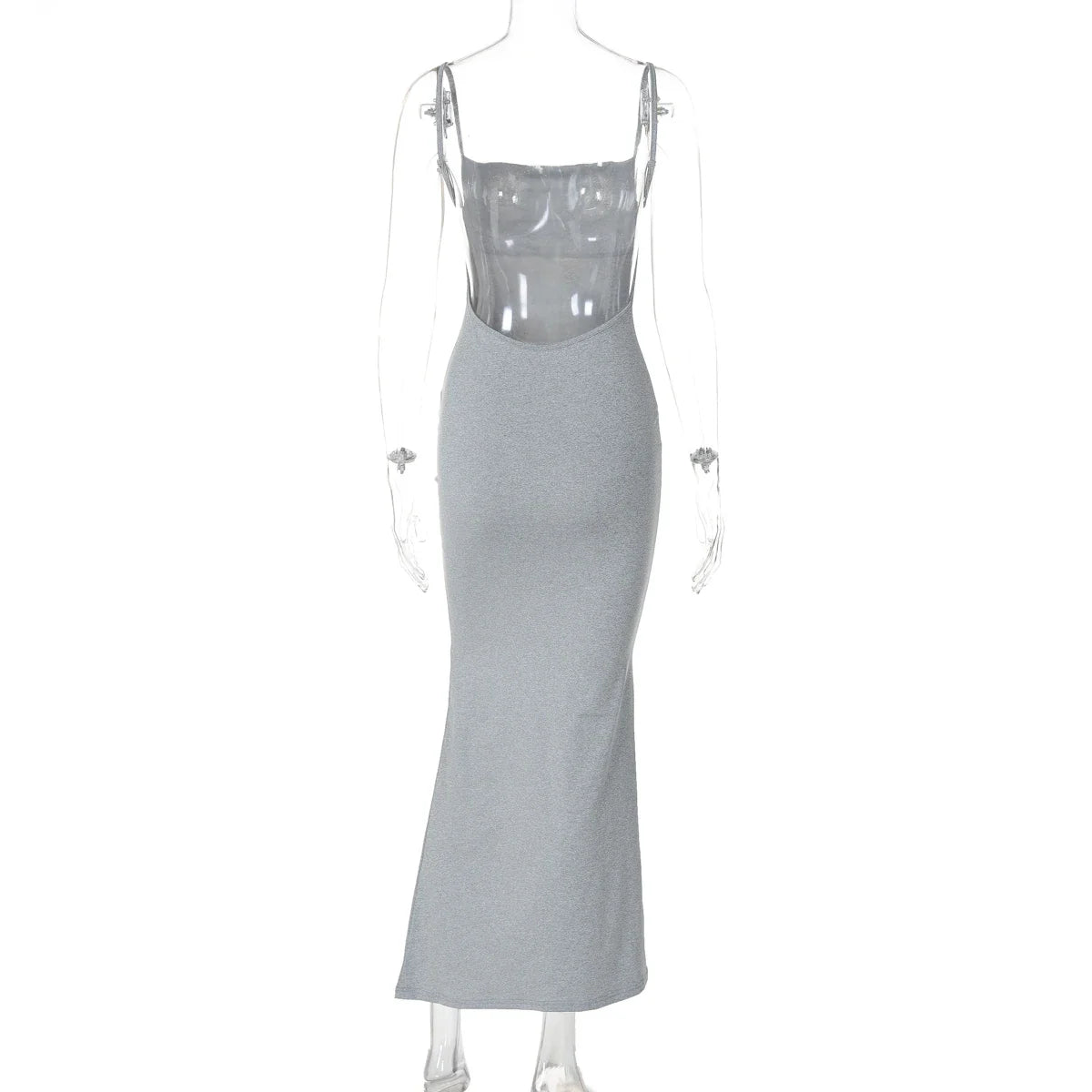 Hugcitar 2025 Spring Solid Sleeveless Backless Elegant Sexy Bodycon Y2K Maxi Prom Dress Women Clothes Birthday Party Casual Y2K