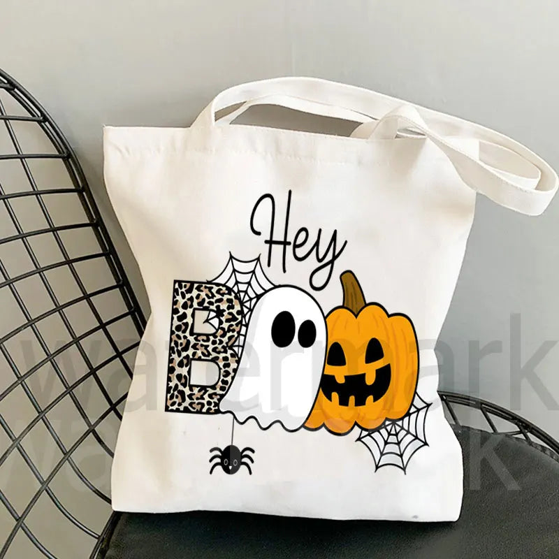 It's The Most Wonderful Time of The Year Halloween Tote Bag Halloween Pumpkin Spooky Shopper Shopping Bag Totes supermarket bag