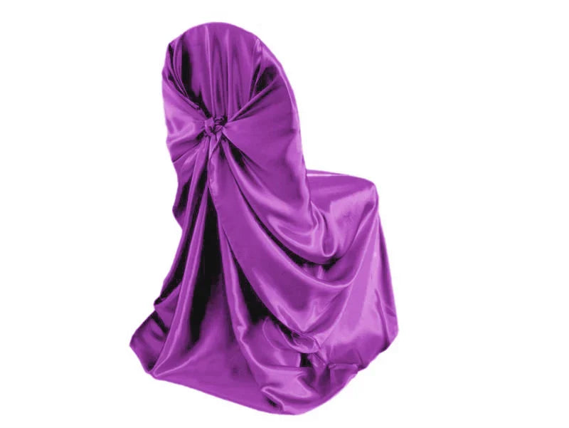 BITFLY Self Tie Satin Chair Covers Wedding Banquet Party Decoration Annual Dinner Supplies Universal Home Decor