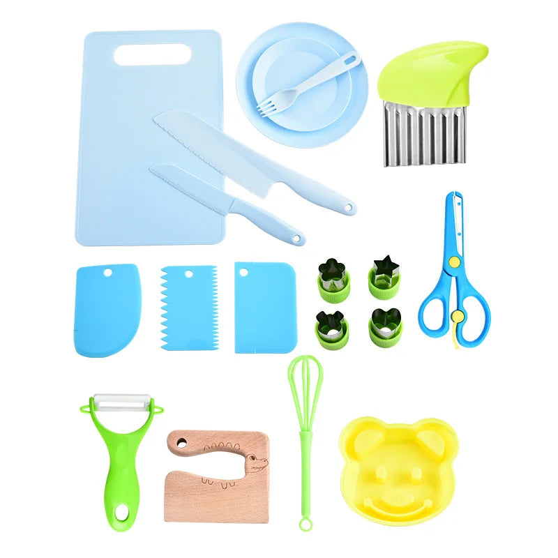 Plastic knife fruit knife set does not hurt hand-cut vegetable cutting cake toy knife set