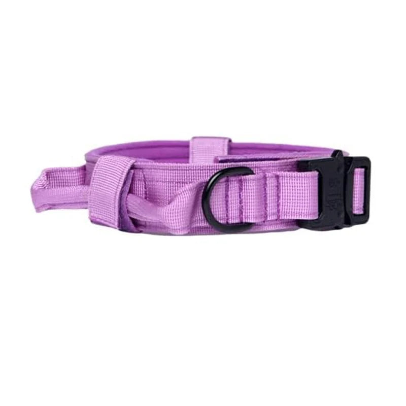 Tactical Dog Collar with Heavy Duty Metal Buckle Control Handle Nylon Military Dog Collar for Medium Large Dog