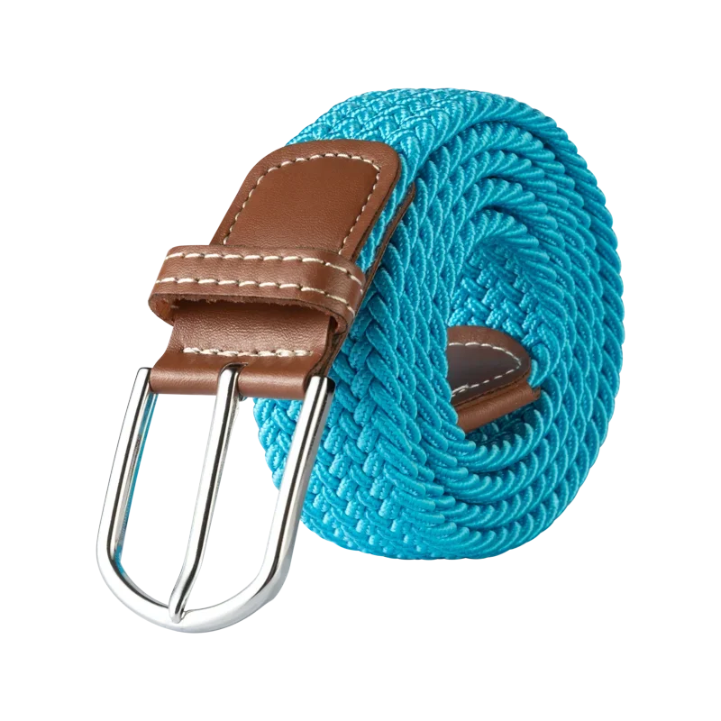 Black Female Casual Knitted Pin Buckle Men Belt Woven Canvas Elastic Expandable Braided Stretch Belts for Women Jeans Belts Belt