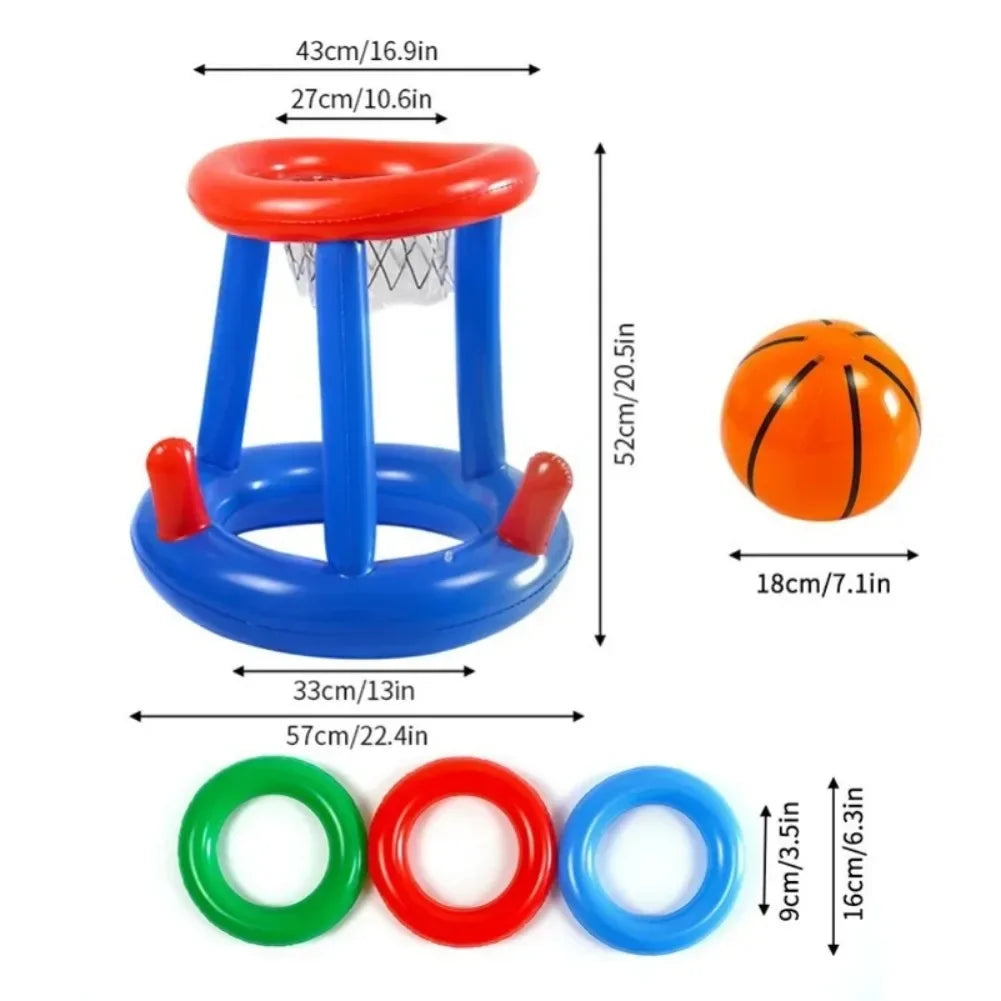 Outdoor Swimming Water Toy Water Basketball Stand Inflatable Floating Swimming Floating Pool Toy Beach Fun Summer Pool Tool