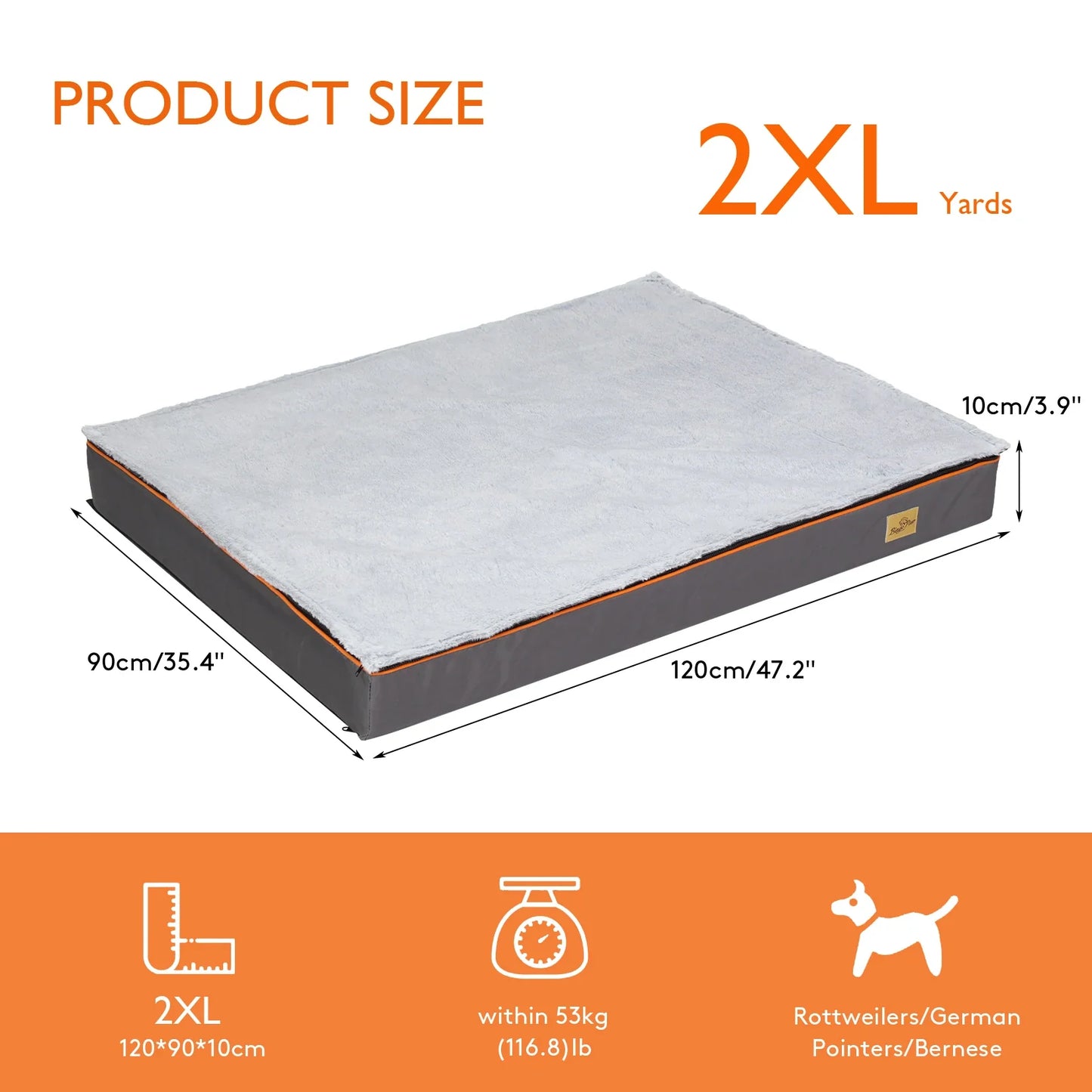 Dog Pet Bed  Large Padded Orthopedic Dog Bed Foam Cushion Pets Pillow Bed with Washable Cover