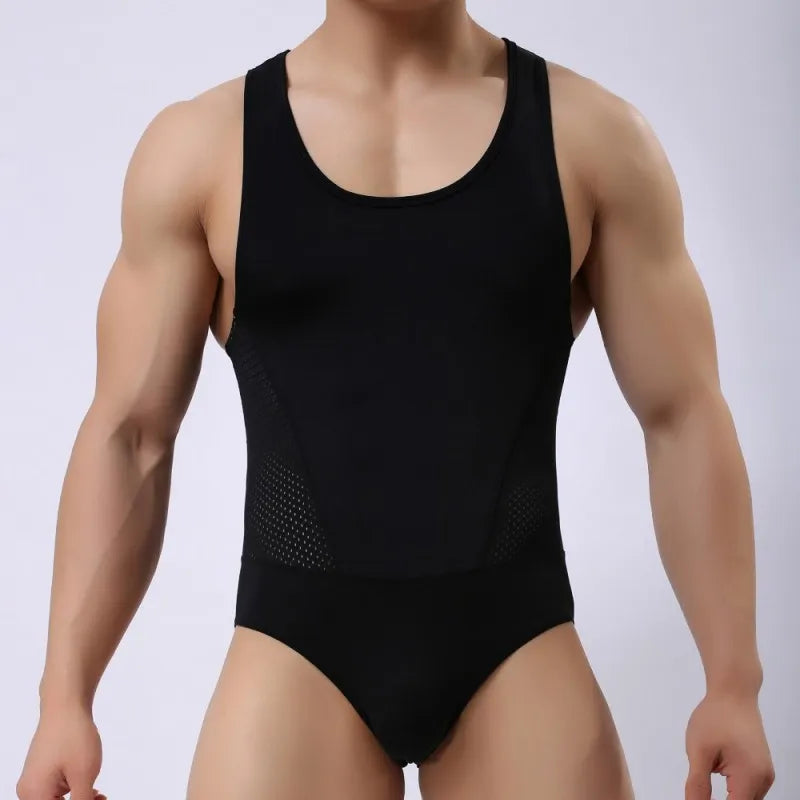 Men's underwear ice silk shapewear sports one-piece shapewear cool swimming underwear breathability men's underwear