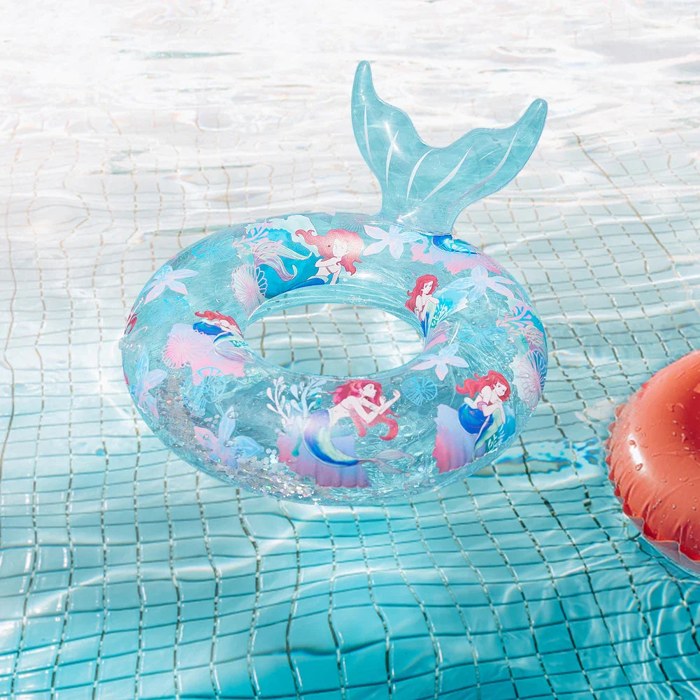 PVC Swimming Lifebelt Ring Smooth Mermaid Swimming Pool Floaters Wear-Resistant Children Convenient Portable for Summer Vacation