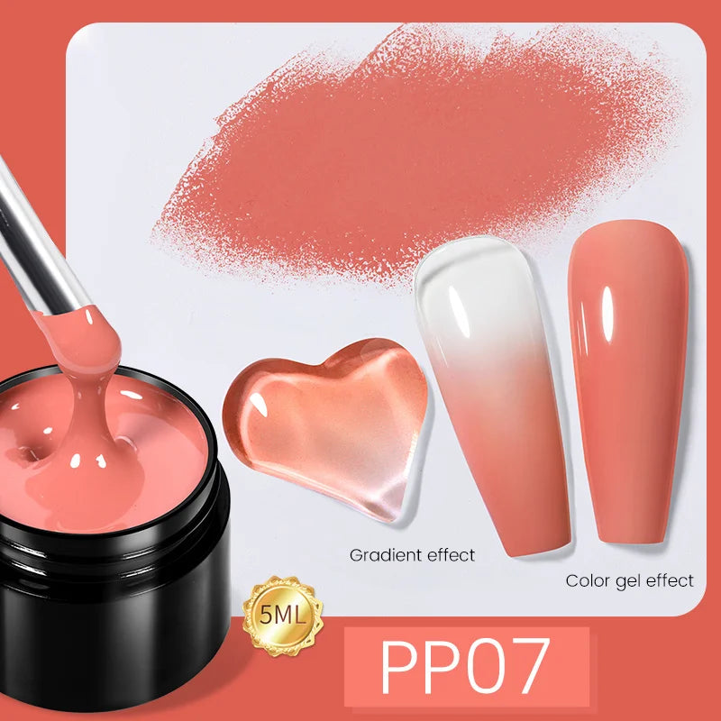 BORN PRETTY Non Stick Hand Solid Extension Nail Gel Polish Clear Pink Nude Aurora Luminous 3D Modeling Carving Nail  Gel