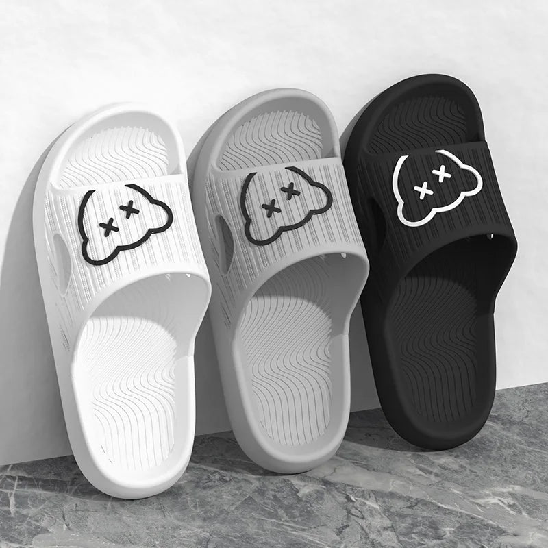 Summer Bathroom Household Slippers Flat Non-slip, Cartoon Flip-flops Beach Women's Sandals Indoor And Outdoor