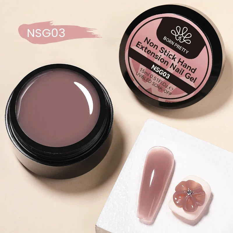 BORN PRETTY Non Stick Hand Solid Extension Nail Gel Polish Clear Pink Nude Aurora Luminous 3D Modeling Carving Nail  Gel