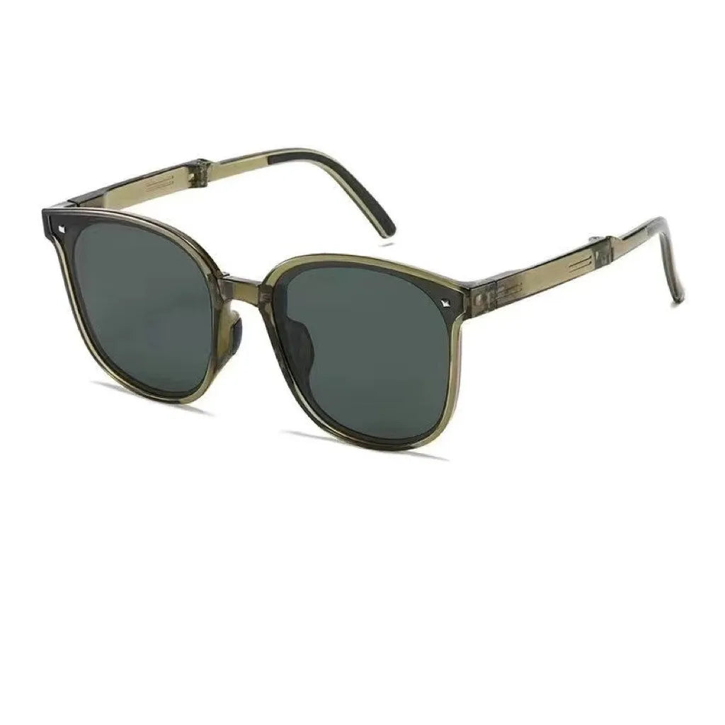 Classic Portable Foldable Anti Glare Shade Glasses Round Frame Outdoors UV Protection Driving Car Protection Sunglasses