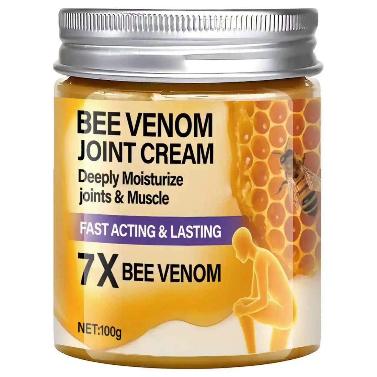 Water Ice Levin 7X Bee Venom Joint Cream, Fast Acting & Lasting, Deeply Moisturizes Joints & Muscles with Turmeric & Coconut Oil