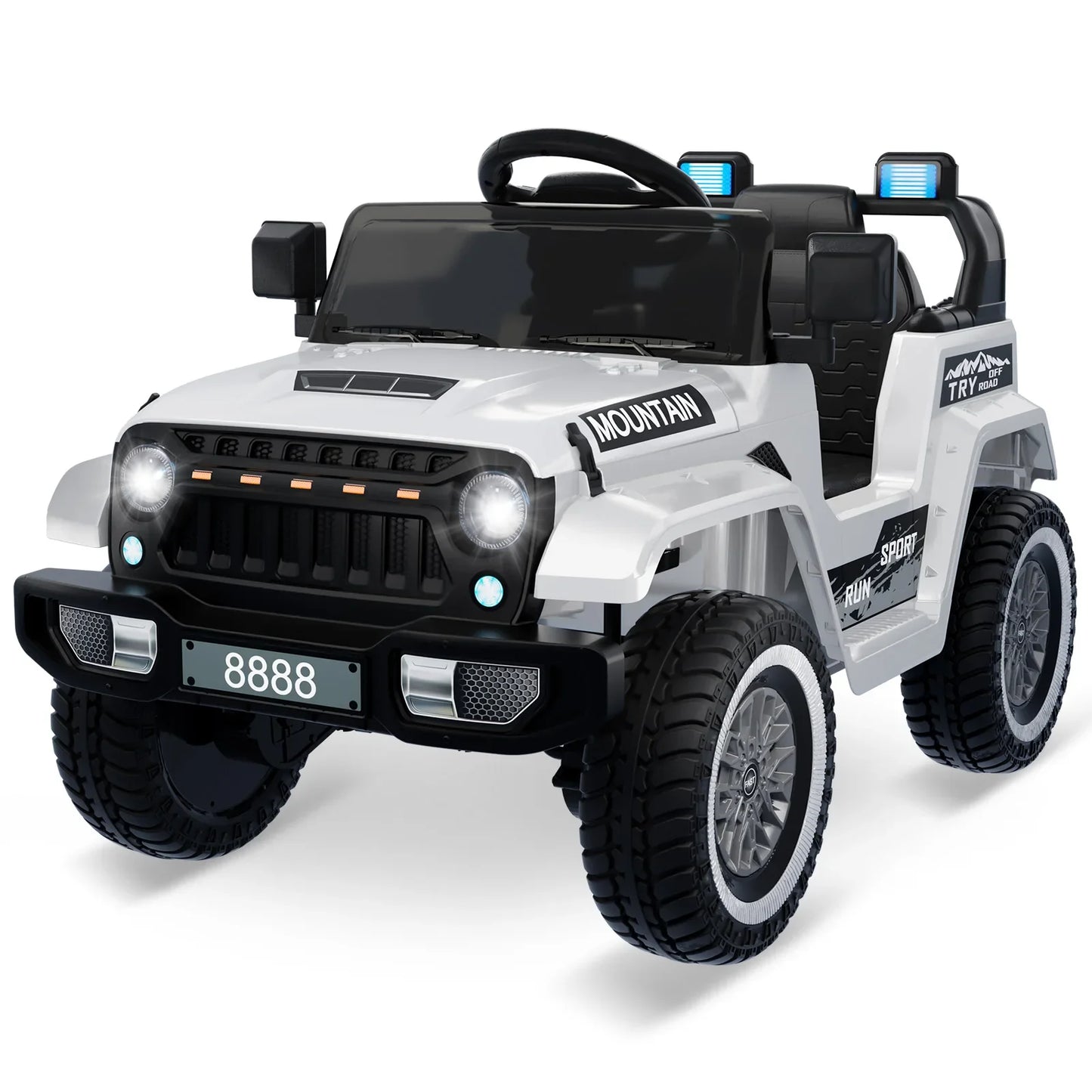 12V Children's Electric Car, Car with 2.4 G Remote Control, Children's Electric Car with Bluetooth, Music, Horns and Headlights