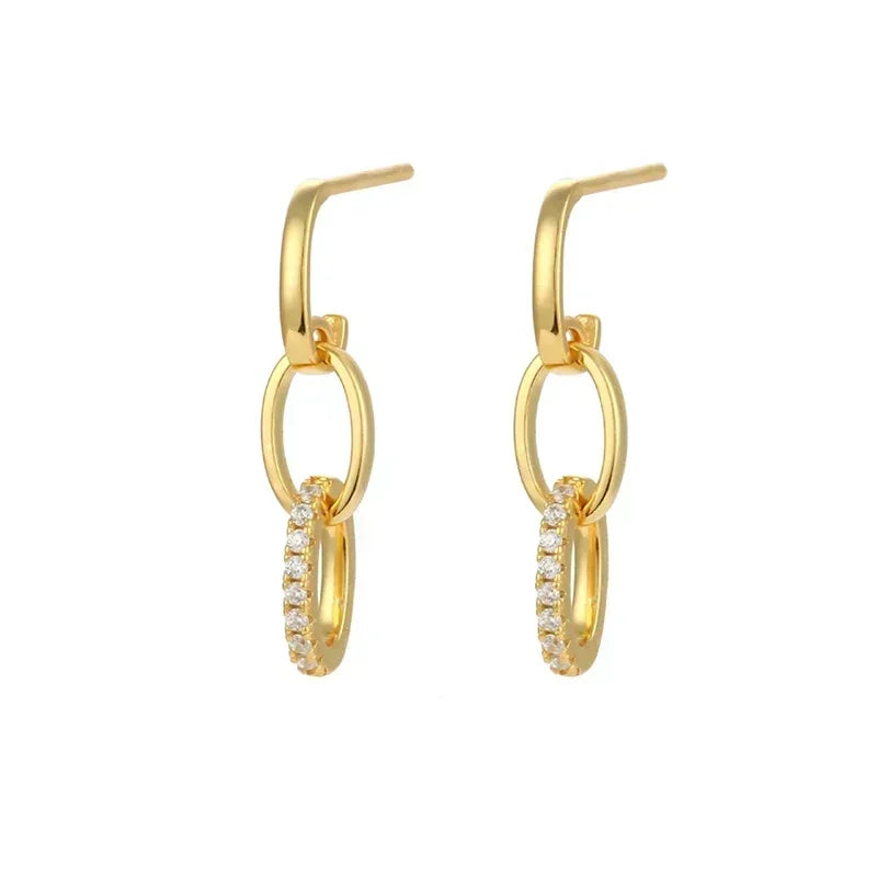 Cartilage 925 Silver Earrings Fashion C-shaped Zircon ear studs European American Geometric Piercing Earrings For Women Jewelry