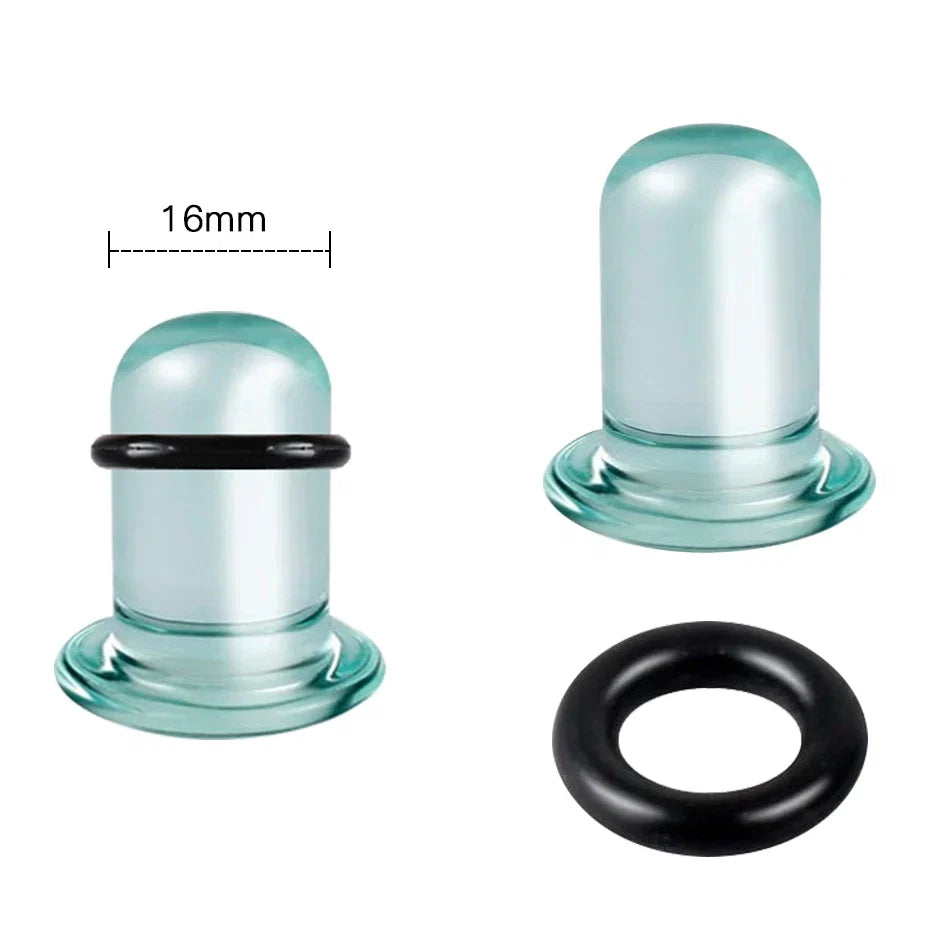 2pcs Glass Ear Gauges Stretching Kit Short Taper Expander 1.6-16mm