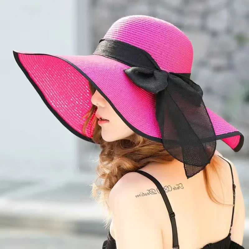 MAXSITI U Summer Straw Hats Bowknot Steamer Breathable Sun Hat Women Holiday Beach Hat Sun Protection Cap Visor Hat sombreros