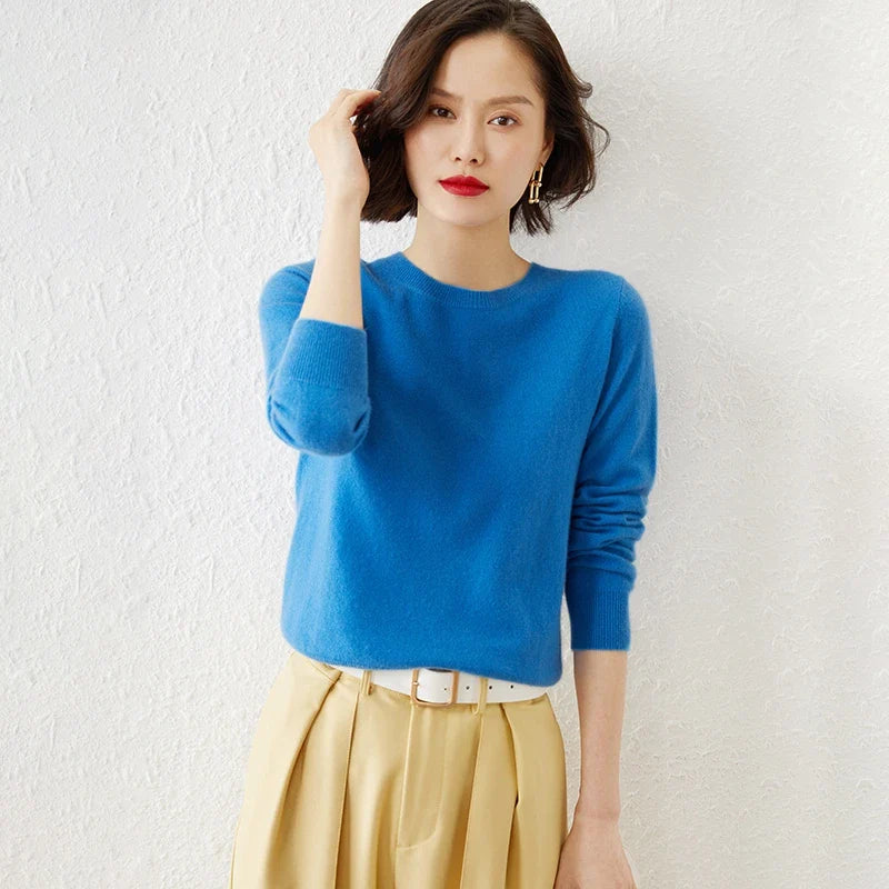 YSC Classic style Hot sales of Cashmere Sweater round collar Fashion on the solid color long sleeve knitted Pullover S-XXXL