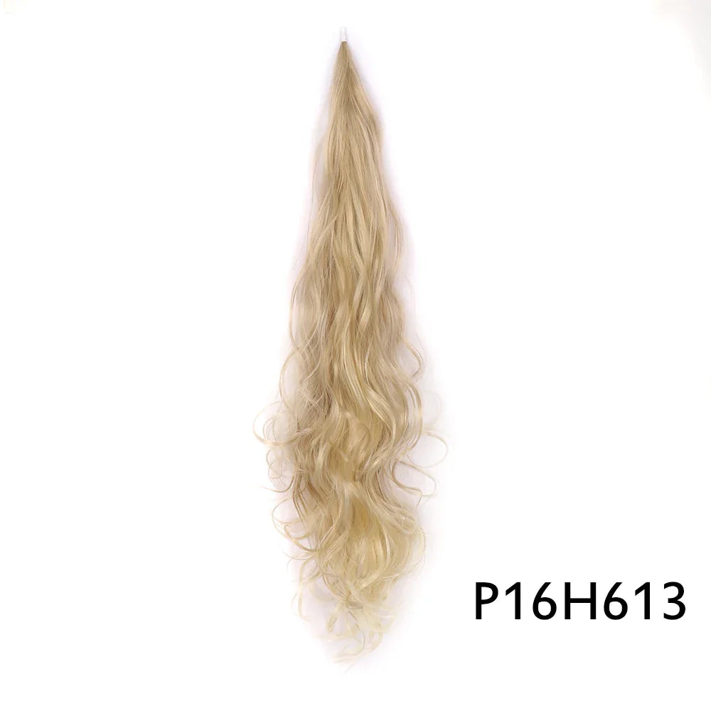 32" Flexible Wrap Around Ponytail Hair Extension Long Curly Synthetic Ponytail Wavy Pretty Hair Ponytails Hairpieces For Women