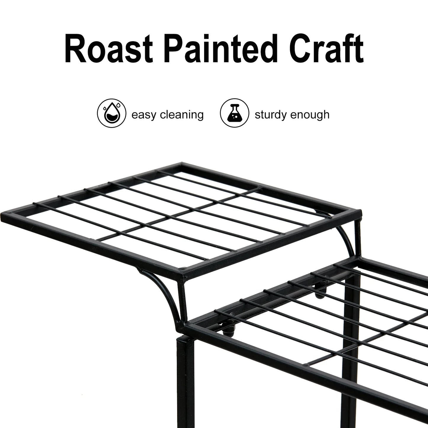 Garden Cart Stand Flower Pot Holder Display Rack Home Plant Stand - Multi-Functional Garden Storage Organizer