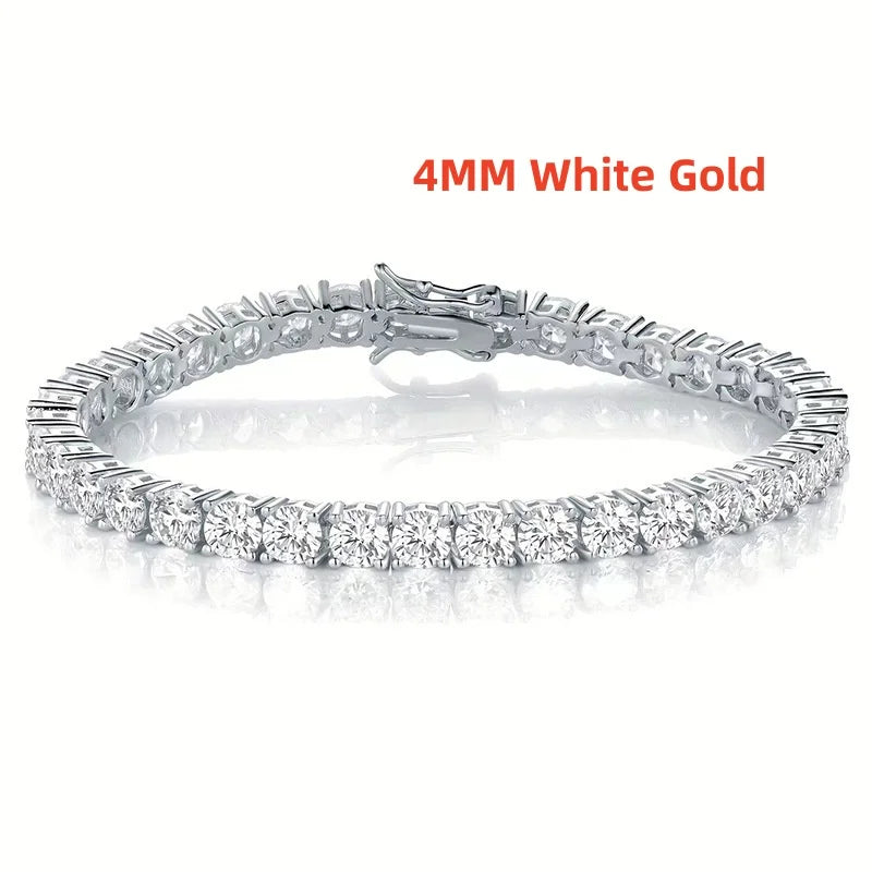 Factory Price Real S925 Sterling Silver Plated 18K Gold 5A Grade Zircon Black Tennis Bracelet for Men and Women Fashion Jewelry