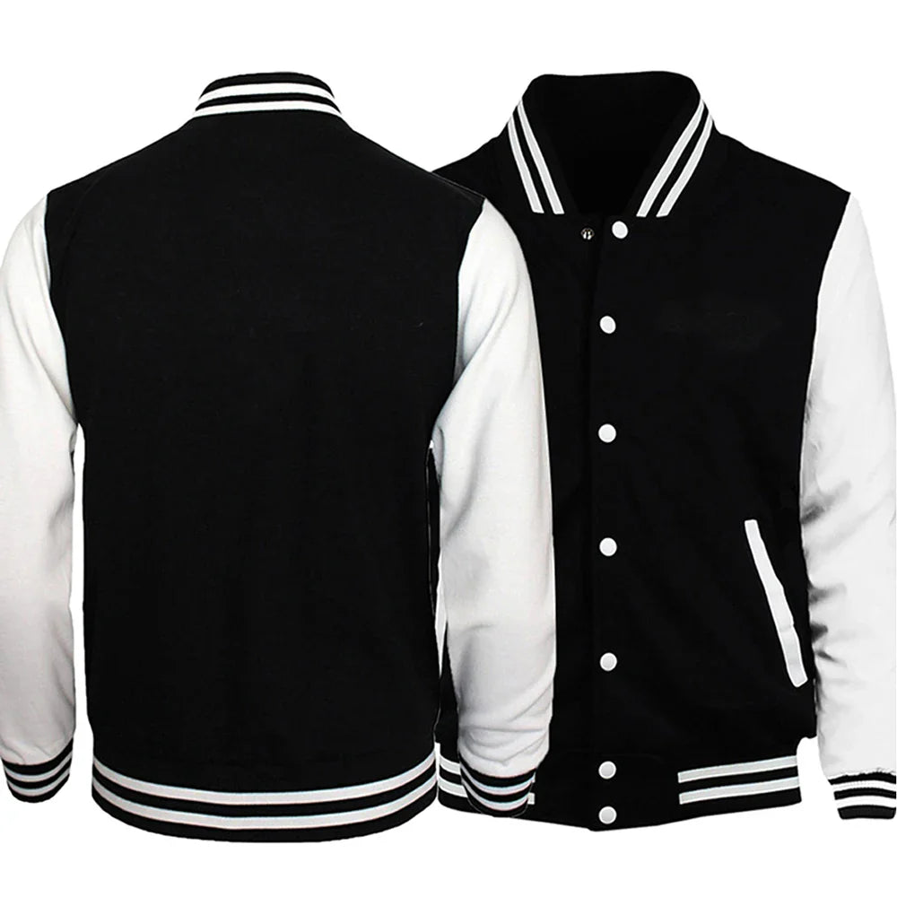 Black Gray White Solid Color Jacket ,Loose Oversize S-5XL Clothes Men, Women Baseball Uniform, Street Coat Warm Fleece Soft Jackets.