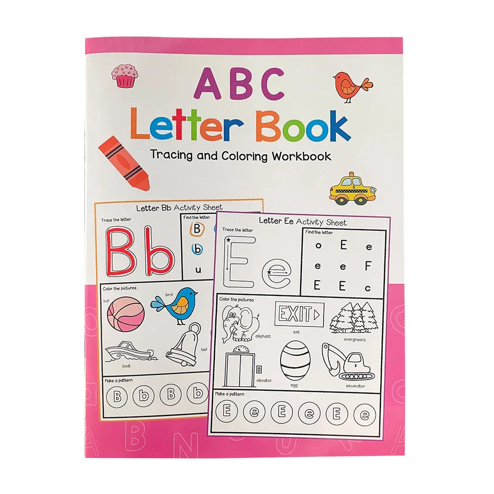 Letters A-Z Letter Tracing Practice Workbook Preschool English Learning Kindergarten Alphabet Writing Coloring Book Montessori