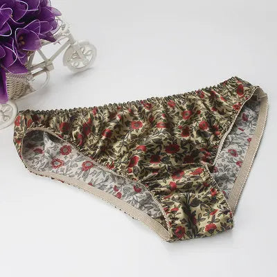 Lingerie Mid Rise 100% Natural Silk Briefs Mulberry Silk Panties Women's Underwear