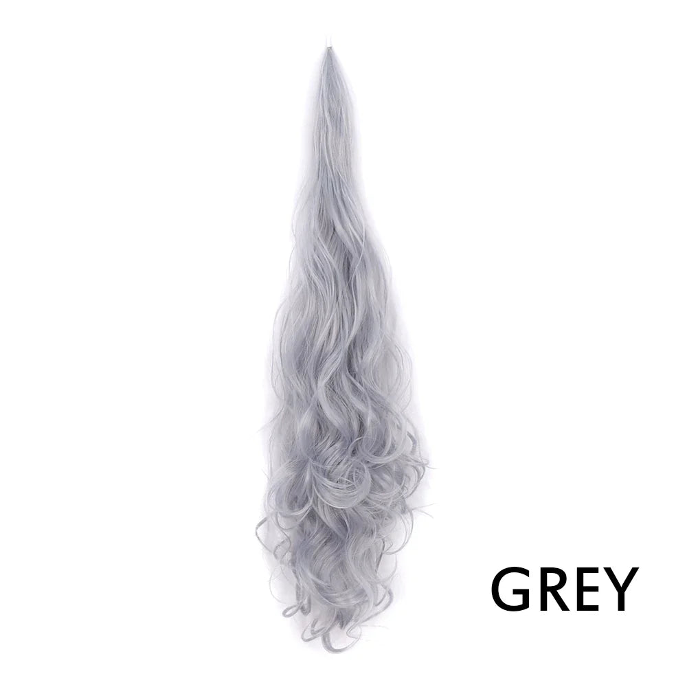 32" Flexible Wrap Around Ponytail Hair Extension Long Curly Synthetic Ponytail Wavy Pretty Hair Ponytails Hairpieces For Women