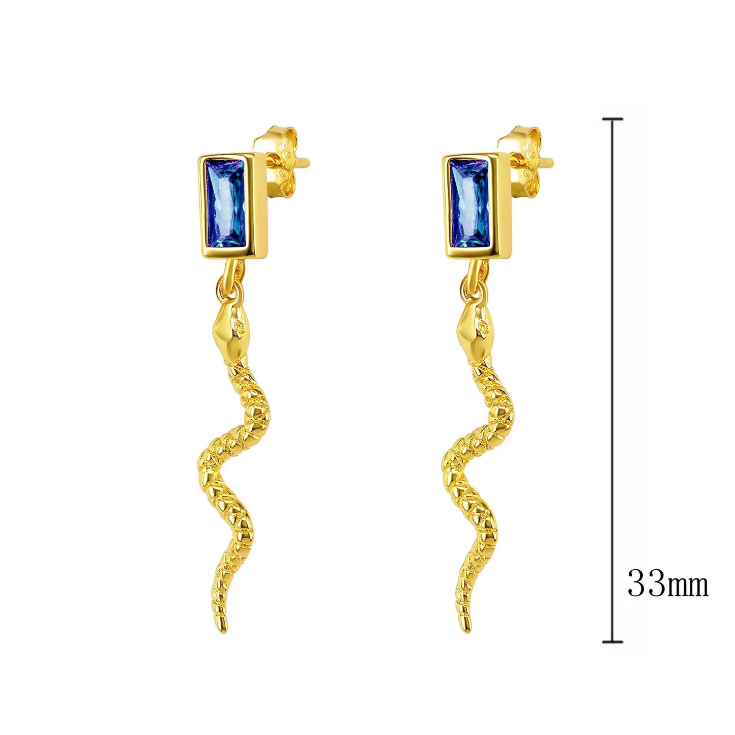 925 Sterling Silver Needle Pave Crystal Snake Type Stud Earrings for Women Simple Cute Animal Earrings Fashion Delicate Jewelry