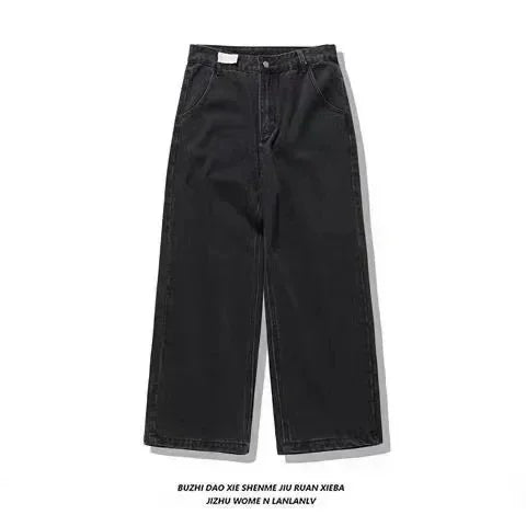 Street Y2K New Fashion Straight Loose Jeans Women Harajuku Casual Joker Low Waist Slim Mopping Wide-leg Pants Couple Punk Jeans