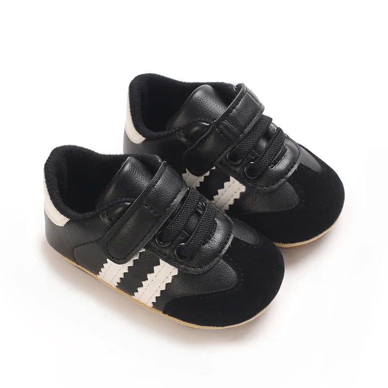Infant Pre-Walker Shoes Baby Shoes 0-1Year Striped Casual Sports Shoes Rubber Sole for Boys Girls Spring Autumn