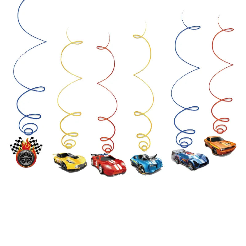 Hot Wheels Party Disposable Tableware Balloon Cup Plates Tablecloth Background Birthday Party Decor Baby Shower Party Supplies