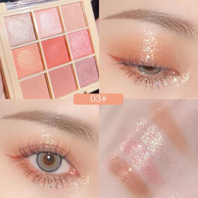 NEW Nine-color Eyeshadow Palette Earth Color Pearly Matte Milk Tea Eye Shadow Broken Gold Plate Waterproof Powder Matte Cosmetic