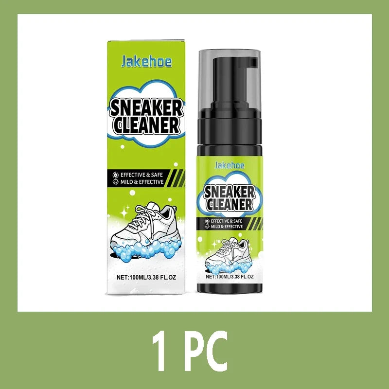 White Shoe Cleaner Sneaker Cleaning Kit Foam Cleaner Shoe Whitener Stain Remover Waterless Yellowing Remover 100ml Deep Clean