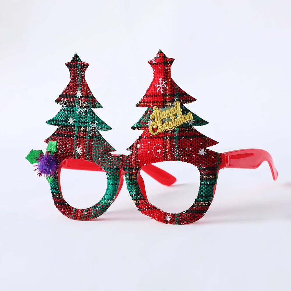 1 Pack Merry Christmas Glasses Santa Claus Snowman Antlers Christmas Tree Christmas Decoration Photo Prop Children New Year Gift